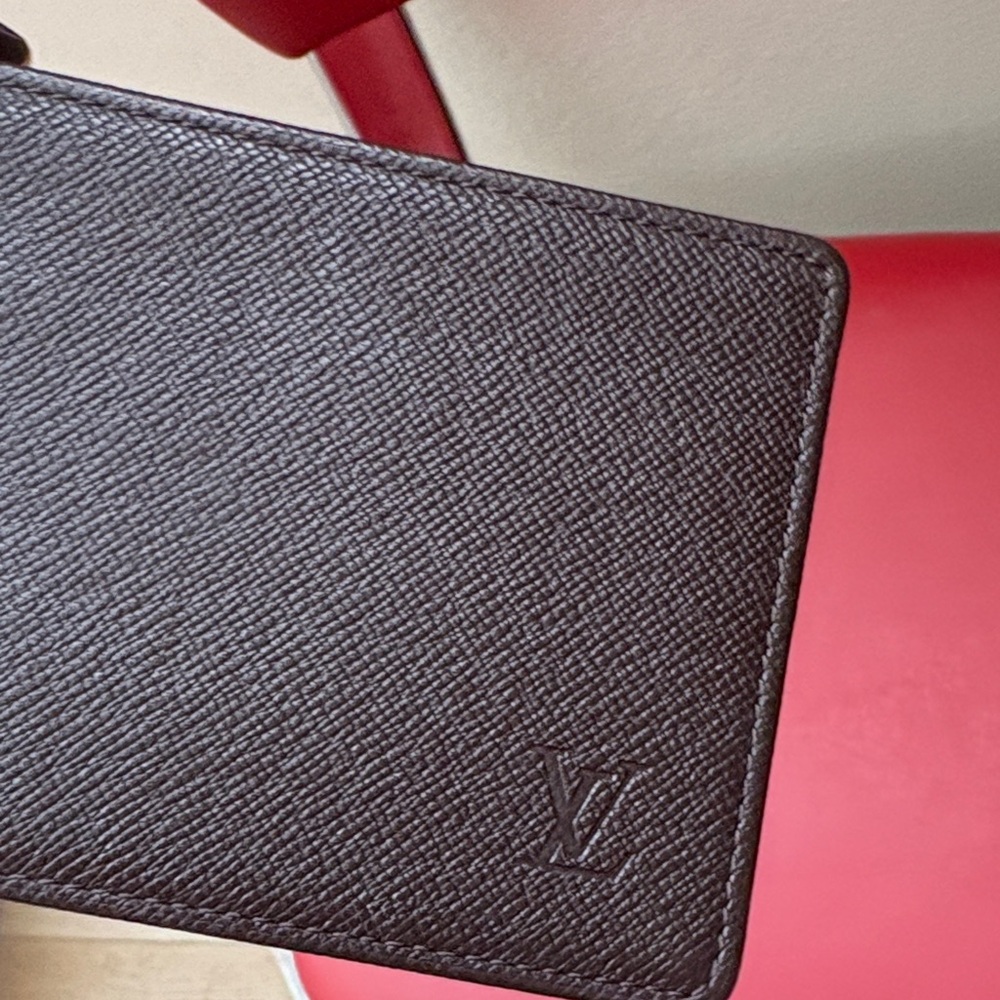 Louis Vuitton Dark Brown Men's Wallet taiga card holder with COA of authenticity